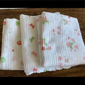 Set of three Aden + Anais muslin blankets